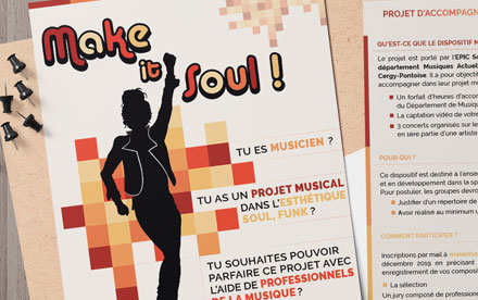 Réalisation du visuel et flyer du projet Make it Soul ! de l'agglomération de Cergy-Pontoise